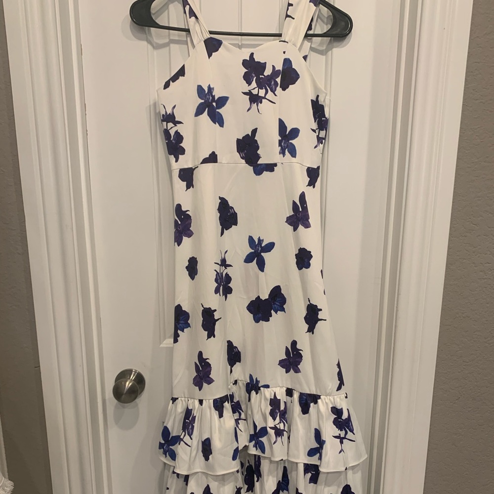 Dress white with blue